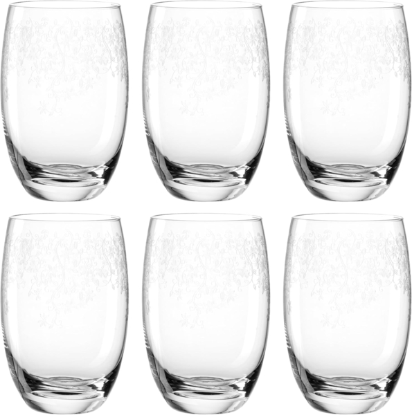 Leonardo Chateau Longdrinkglas 6er Set, Trinkglas, Wasserglas, Edles Glas mit Gravur, 350 ml, 35299