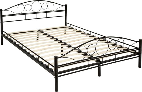 Metallbett mit Lattenrost im romantischen Design 140x200