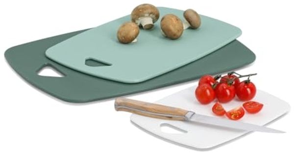 Zeller Present Schneidebrett Set aus Kunststoff, 3-tlg, Kunststoff, (Set, 3-St), hygienisch, kratzfest, flexibel
