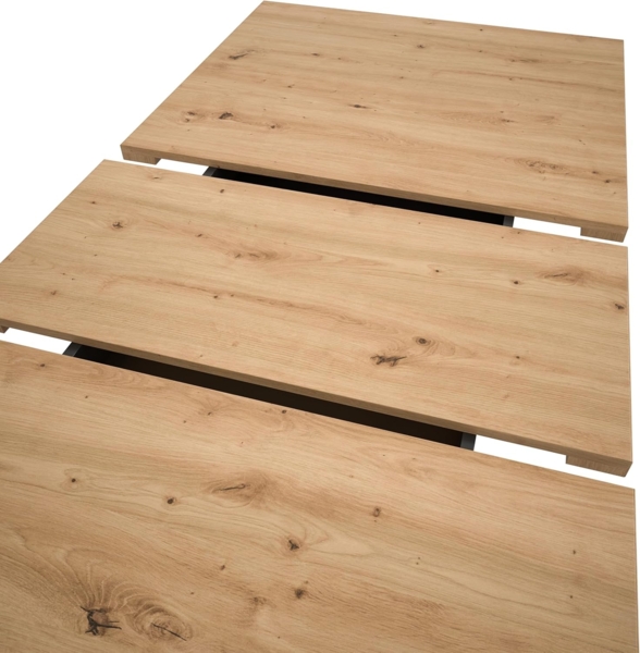 Ausziehbarer Esstisch (B/H/T): 150-190x76x80 in Artisan Nachbildung und weiß Nachbildung mit Y-Fußgestell Bild 6