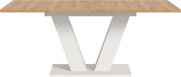 Ausziehbarer Esstisch (B/H/T): 150-190x76x80 in Artisan Nachbildung und weiß Nachbildung mit Y-Fußgestell Bild 4