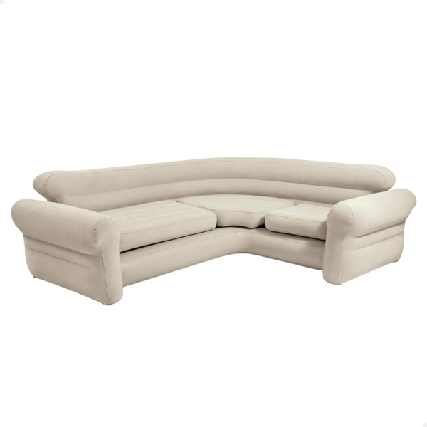 Intex 'Aufblasbares Ecksofa/Couch 257 x 203 x 76 cm', 2-in-1-Ventil, beige