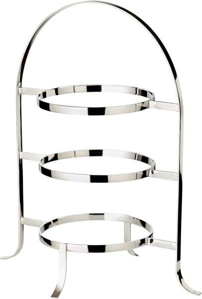 Tellerhalter Etagere Sina, edel versilbert, Höhe 42 cm, für 3 Teller Durchmesser 20 bis 28 cm