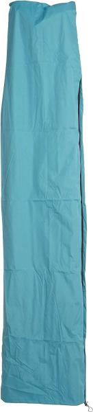 Schutzhülle HWC für Ampelschirm bis 3,5 m, Abdeckhülle Cover mit Reißverschluss ~ türkis