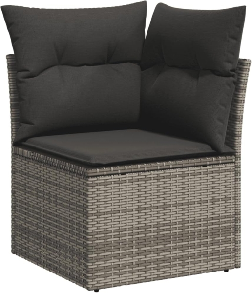 vidaXL 9-tlg. Garten-Sofagarnitur mit Kissen Grau Poly Rattan 3255307 Bild 7