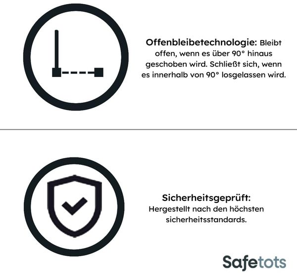 Safetots Extrahoher Metall-Sicherheitsgitter, Druckmontage, 126.7cm - 134.3cm, Mattschwarz, 104cm Höhe, Extrahohe Treppengitter, Gitter für hohe Babys, Einfache Installation Bild 5