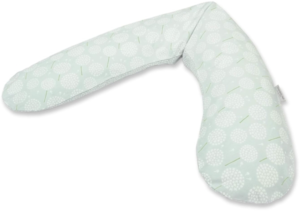 Theraline Ersatzbezug für Das Original Schwangerschaftskissen & Stillkissen, Stillkissen Bezug 190 cm, aus 100% Baumwolle, Farbe: Pusteblume Zartgrün