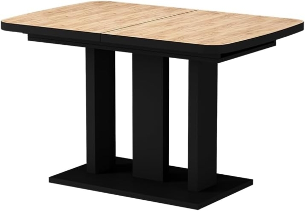 Esstisch Fenaro Goldkraft Eiche/Schwarz 120 x 80 cm 2 Teile Vicco