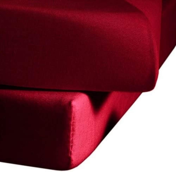 Fleuresse Mako-Jersey-Spannlaken Jenny C Farbe bordeaux 4580 Größe: 100x220 cm