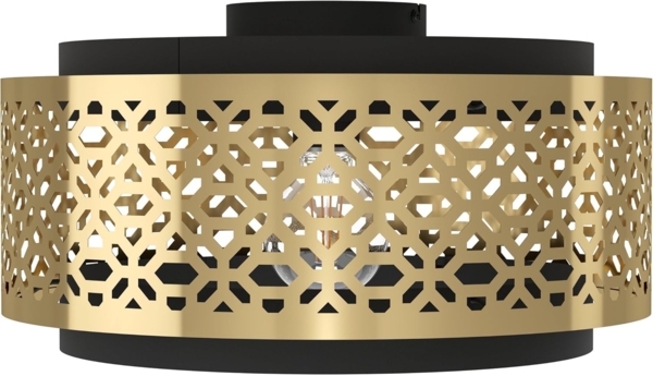 Eglo 43979 Deckenleuchte SANDBACH Stahl schwarz, messing E27 1X40W H:22cm Ø42cm dimmbar