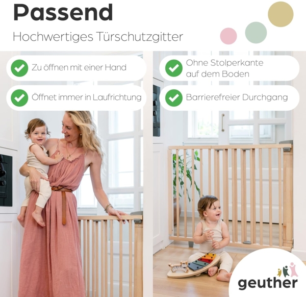 GEUTHER '2734+' Türschutzgitter, Holz natur, 86 - 133 cm Bild 3