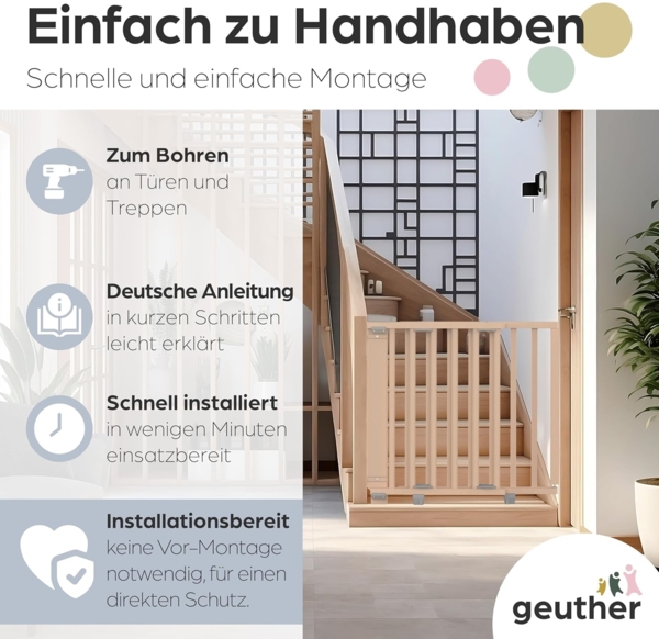 GEUTHER '2734+' Türschutzgitter, Holz natur, 86 - 133 cm Bild 6