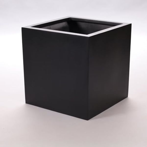 Elegant Einrichten Pflanzkübel Fiberglas quadratisch 40x40x40cm elegant schwarz-matt (1 St)