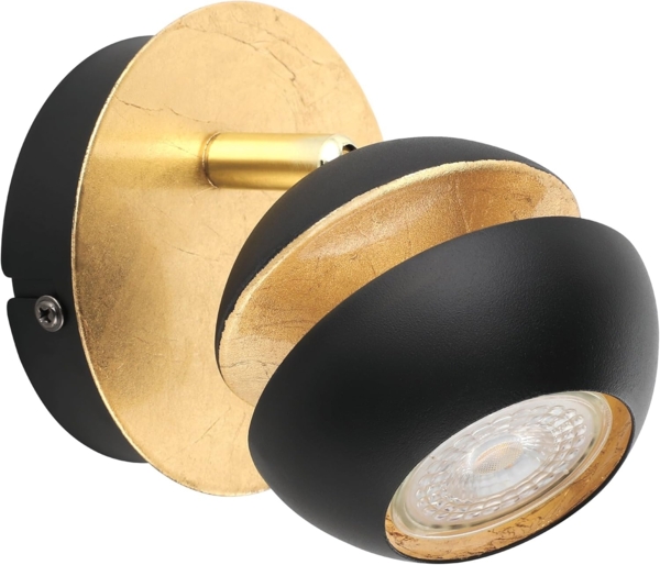 Eglo 95482 Spot Nocito Stahl schwarz, gold GU10-LED 1X3W Ø11cm