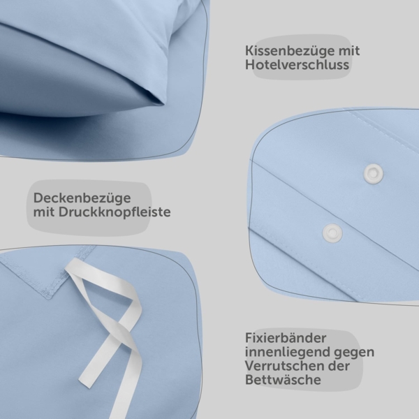 Blumtal Bettwäsche Oeko-TEX zertifizierte Mikrofaser Bettwäsche pflegeleicht & faltenfrei, Bettbezüge aus Atmungsaktivem Mikrofaser Bild 4