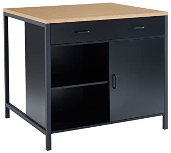 BAÏTA Insel Central Ginger Schwarz und Eicheneffekt, 100 cm