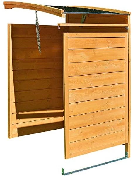 Mülltonnenbox braun Anbaubox Mülltonnenverkleidung Mülltonne 240L Mülltonnenhaus Gartenbox Gerätebox Gerätehaus Holz Anbau Gerätehaus