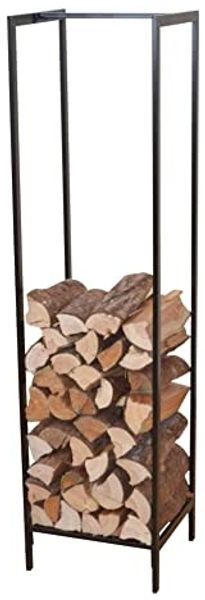 Kaminholzregal Taarbæk 140x35x35cm Schwarz [en. casa]