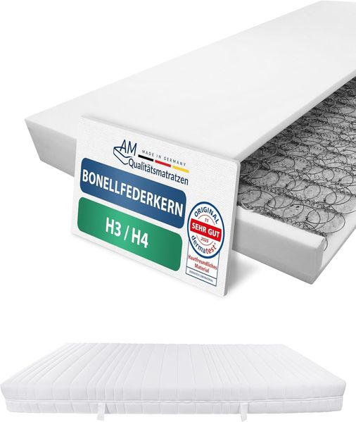 AM Qualitätsmatratzen Bonellfederkernmatratze, H3/H4, Höhe 19 cm, 90x200 cm