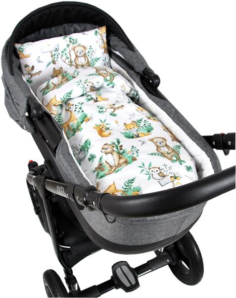 BABYLUX 2 tlg. Set Bezug für Kinderwagen Bettwäsche 60x78cm 123. Waldtiere