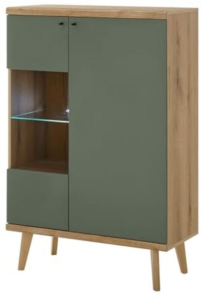 Highboard Juna in Salbei und Eiche Evoke 90 x 134 cm