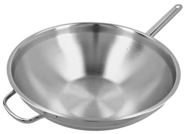 Demeyere Apollo 7 Wok flacher Boden 36 cm, 18/10 Edelstahl