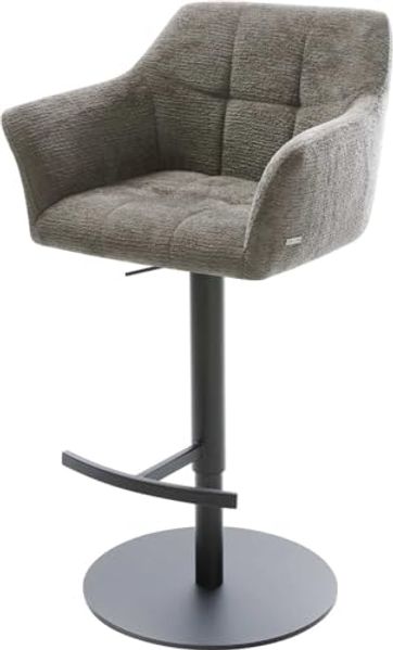 Barstuhl Yulo-Flex Bouclé Soft Schlamm Drehfuß höhenverstellbar Metall Schwarz