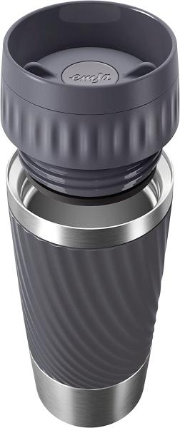 EMSA 'Travel Mug Easy Twist' Isolierbecher, Edelstahl/Silikon, anthrazit, 360 ml Bild 3