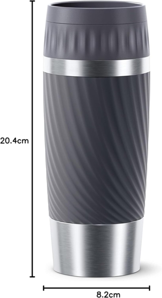 EMSA 'Travel Mug Easy Twist' Isolierbecher, Edelstahl/Silikon, anthrazit, 360 ml Bild 8