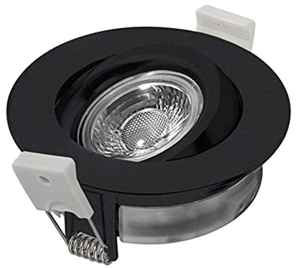 Heitronic 500953 LED Einbaustrahler schwarz rund schwenkbar dimm-to-warm