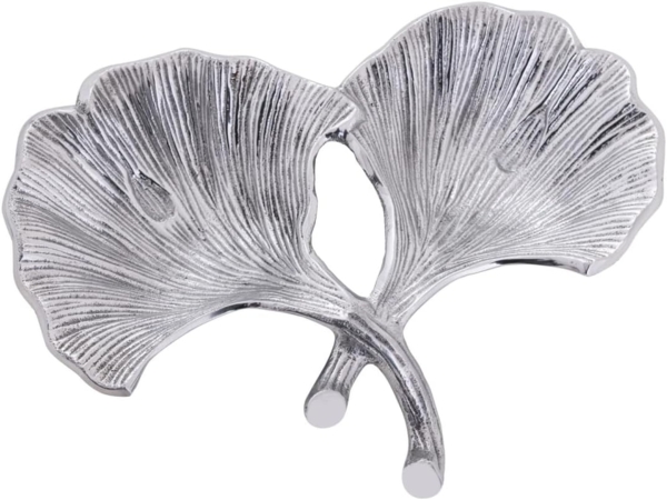 Amagohome Snackschale Dekoschale Schale Aluminium Ginkgo 2 Blatt Blattschale, Aluminium