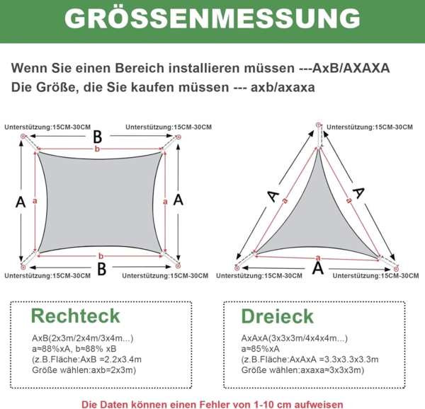 AXT SHADE Sonnensegel Wasserdicht Rechteckig 4x6 m Wetterschutz Sonnenschutz PES Polyester mit UV Schutz für Terrasse Balkon Garten-Grau Anthrazit(Wir Machen Sondergrößen) Bild 6