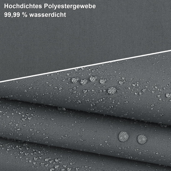 AXT SHADE Sonnensegel Wasserdicht Rechteckig 4x6 m Wetterschutz Sonnenschutz PES Polyester mit UV Schutz für Terrasse Balkon Garten-Grau Anthrazit(Wir Machen Sondergrößen) Bild 3
