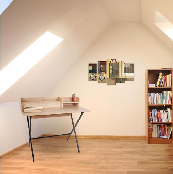 Modern Study Desk, Oak Color, 100 x 50 x 89 cm | 100% Melamine Coated Particle Board, 18 mm Thick, Sturdy Metal Legs | Ideal for Industrial & Scandinavian Spaces