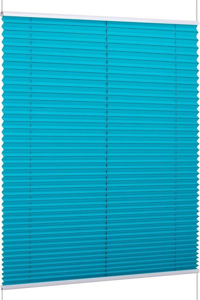 K-home Klemmfix-Plissee Florida Petrol 100x130 cm (B x L) einzigartiges Design mit bezauberndem Lichteffekt