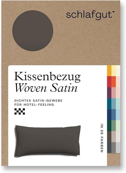 Schlafgut Woven Satin Bettwäsche|Kissenbezug einzeln 40x80 cm| sand-deep