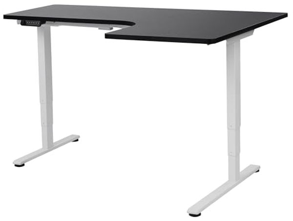 'Destines' Höhenverstellbarer Schreibtisch, Elektrisch Rechtsseitig, Schwarz, 160 x (59/109) x (60-122) cm