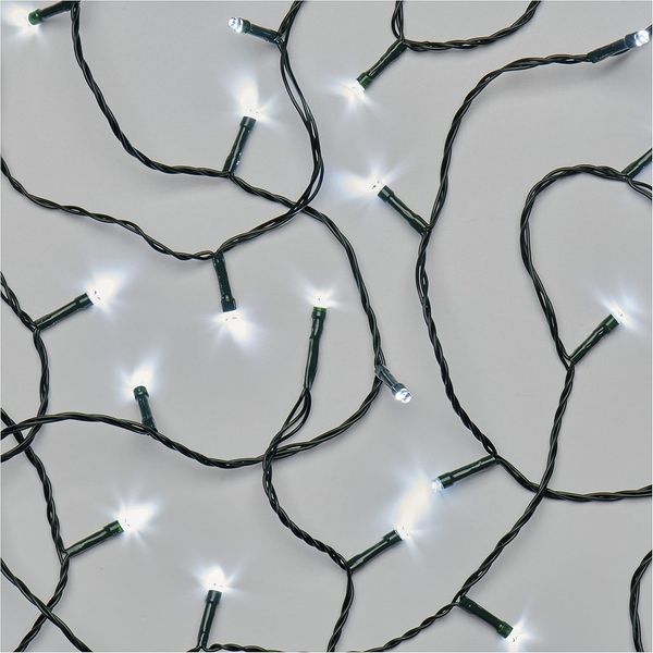 EMOS LED-Lichterkette kaltweiß für Innen und Außen, 4m lange IP44 Weihnachtslichterkette mit 40 LEDs + 5m Zuleitung und Netzteil, 6 Stunden Timer Funktion, für Party, Weihnachten, Deko