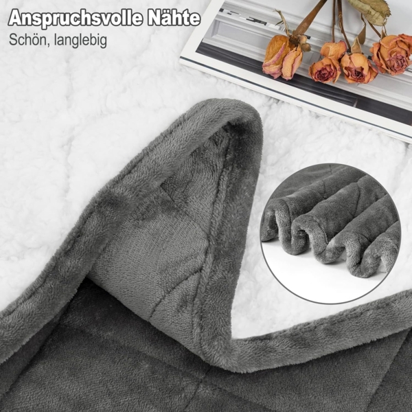 Woltu Gewichtsdecke, Bezug: Flanell Sherpa, Therapiedecke, Schwere Decke aus Flanell Sherpa Bild 8
