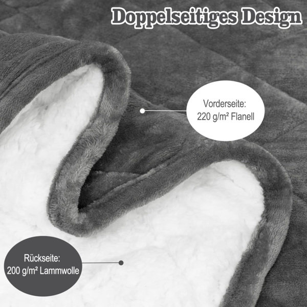 Woltu Gewichtsdecke, Bezug: Flanell Sherpa, Therapiedecke, Schwere Decke aus Flanell Sherpa Bild 3