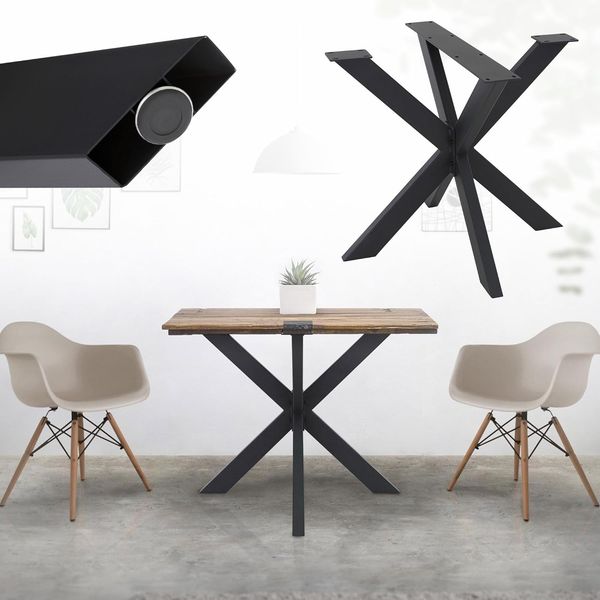 Tischbeine X-Design 85 x 71 x 85 cm schwarz aus Metall ML-Design