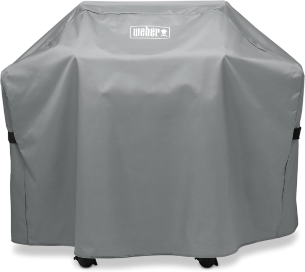 Weber Premium Grillabdeckung/Für Spirit und Genesis II 2-Brenner Gasgrills, Leichter wetterbeständiger Stoff mit Befestigungsriemen für strapazierfähigen Außenschutz