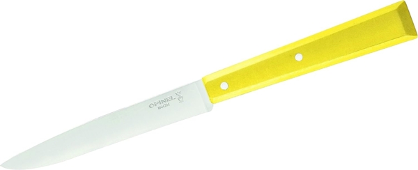 Opinel 254409 Bon Appetit Celeste Tafelmesser, gelber Griff Sandvik Stahl 12C27-rostfrei-gelber Buchenholzgriff, mehrfarbig