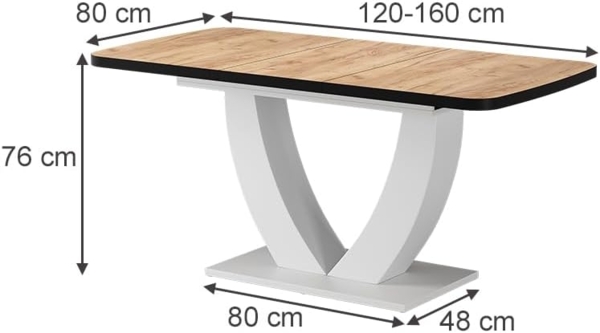 Esstisch Fenaro Goldkraft Eiche/Weiß 120x80 cm ausziehbar Vicco Bild 3