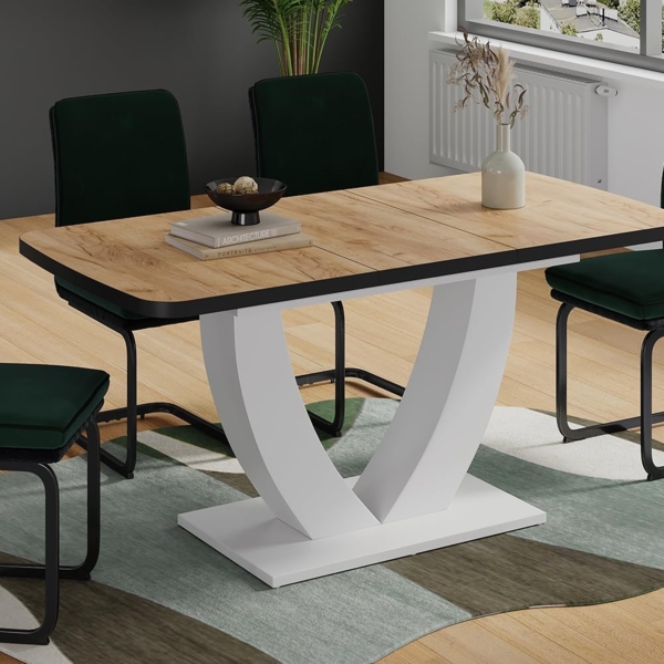 Esstisch Fenaro Goldkraft Eiche/Weiß 120x80 cm ausziehbar Vicco Bild 5