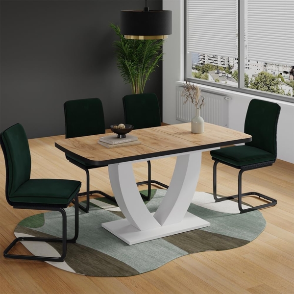 Esstisch Fenaro Goldkraft Eiche/Weiß 120x80 cm ausziehbar Vicco Bild 2