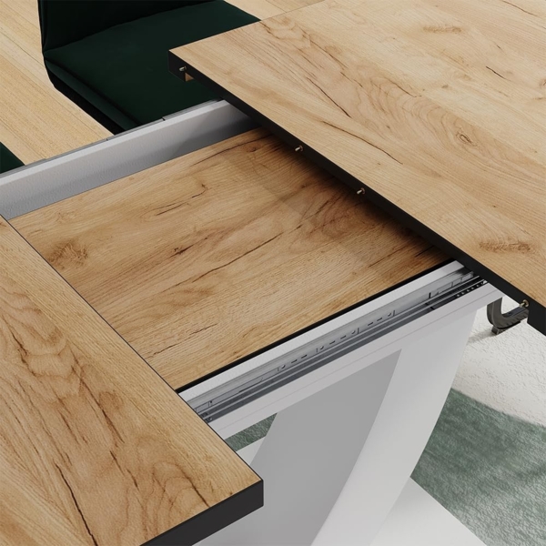 Esstisch Fenaro Goldkraft Eiche/Weiß 120x80 cm ausziehbar Vicco Bild 4