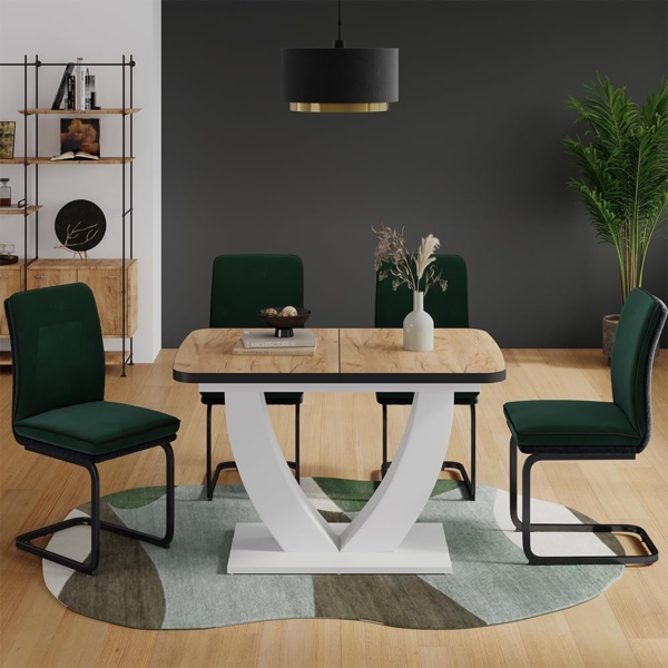 Esstisch Fenaro Goldkraft Eiche/Weiß 120x80 cm ausziehbar Vicco Bild 7