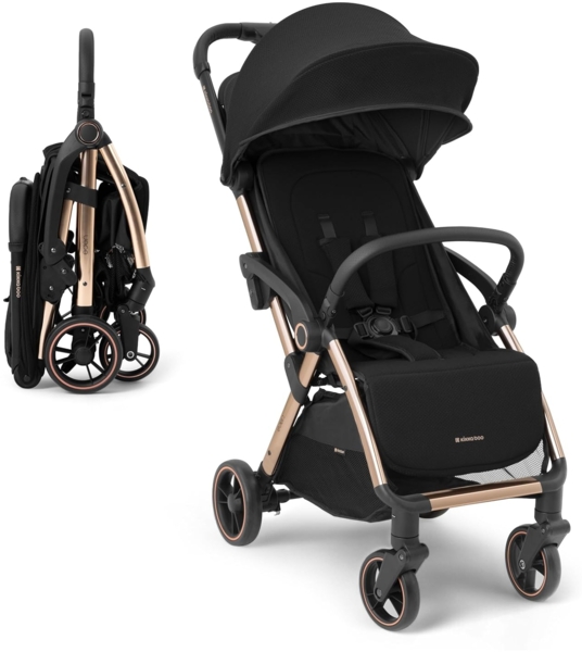 Kikkaboo Kinderwagen, Buggy Eden bis 22 kg Federung Regenschutz zusammenklappbar schwarz