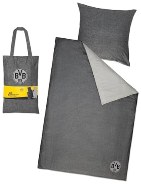 BVB Bettwäsche BVB Bettwäsche grau meliert 135 cm x 200 cm (GOTS), 100 % Baumwolle (Bio), 2 teilig